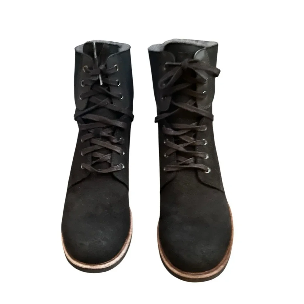 Men's UGG Black Lace-Up Boots Size 11 — Comfortable Rubber Sole